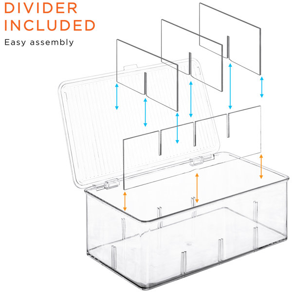 Sorbus Organizer Bins, With Lids & Removable Compartments, Kitchen